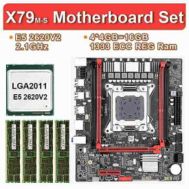 JingshaX79 マザーボード セット USB3.0 xeon LGA2011 E5 2620 V2 4 × 4 ギガバイト = 16 ギガバイト 1333MHz DDR3 ECC REG メモリ M.2 SSD SATA3.0
