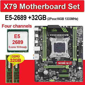 X79 マザーボード xeonで設定E5 2689 cpu 2個のx 16ギガバイト = 32ギガバイト1333mhz DDR3 ecc reg メモリ atx USB3.0 SATA3 nvme M.2 ssd スロット