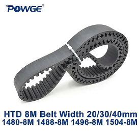 1ピース POWGE HTD 8 メートル同期タイミング ベルト C = 1480/1488/1496/1504 幅 20/30 /40 ミリメートルの歯 185 186 187 188 HTD8M 1480-8M 1488-8M 1504