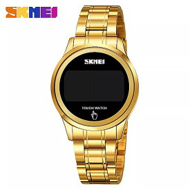 Skmei- 女性 用 デジタルled 腕時計 タッチスクリーン ゴールド 耐水性