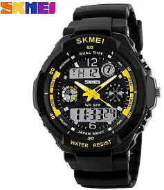 SKmei- メンズ ミリタリー スポーツウォッチ デジタルクォーツLED 腕時計 ファッショナブル アウトドア カジュアル