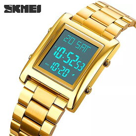 Skmei- 男性用 ledディスプレイ付き デジタル時計 電子 腕時計 防水 カジュアル トレンディ