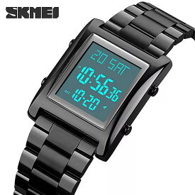 Skmei- 男性用 ledディスプレイ付き デジタル時計 電子 腕時計 防水 カジュアル トレンディ