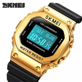 Skmei- 男性 と 女性 のためのLED 腕時計 耐水性 電子クロノアラーム デジタル時計