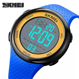SKmei- メンズ スポーツウォッチ 腕時計 シンプル 耐水性 クロノアラーム LEDデジタル