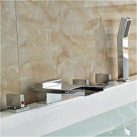 5 pc 広範な滝 スパウト バスタブ シンク の 蛇口 デッキ は長い Handshower で スパウト 浴室 ローマ 浴槽 タップ