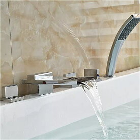 5 pc 広範な滝 スパウト バスタブ シンク の 蛇口 デッキ は長い Handshower で スパウト 浴室 ローマ 浴槽 タップ