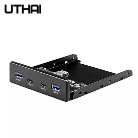 UTHAI G07 4 ポートタイプ C USB 2.0 USB 3.0 ハブの場合 デスクトップ 3.5 インチフロッピースプリッパネルコンボ
