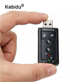 Kebidu -外部 オーディオ アダプタ サウンドカード USB コンバータ 7.1ch USB 2.0 マイク 付き スピーカー マイク 3.5mm ジャック