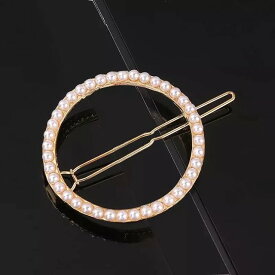 女性 のための模造真珠の ヘア クリップ ピンピンエレガントなラウンド デザイン ヘア アクセサリ スタイリング ツール ライン ストーンピン