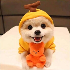 ペット 犬 服 ソフト 暖かい フリース パーカー 犬 ジャンプ スーツ 服 小型 犬 子犬 猫 セーター 服
