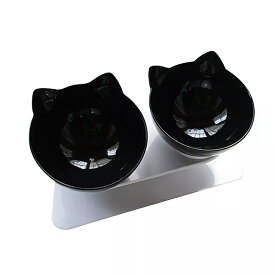 猫と犬用 の透明な プラスチック製 の 給餌 ボウル 給水器 付きの ボウル 猫と犬用 の ラウンド ネック 15度のデザイン