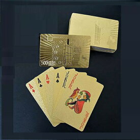 24 18 kゴールド トランプ プラスチック ポーカーゲーム デッキ 箔ポーカー パック マジックカード 防水 カード コレクション ギャンブルボードゲーム