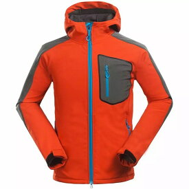 ソフト シェル - メンズ サイクリング ジャケット 防風暖かい アウトドア スポーツ 用スキー キャンプ 用フード付き ジャケット