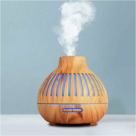 電気 木目調 の エッセンシャル オイル の 香り の ディフューザー 空気 加湿器 7色の変更 家庭 と オフィス 新しい 400ml