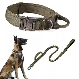 戦術的な 犬 の 首輪 セット 調整可能 な ミリタリー ペット カラー 中型 および 大型犬 ジャーマンシェパード トレーニング アクセサリー