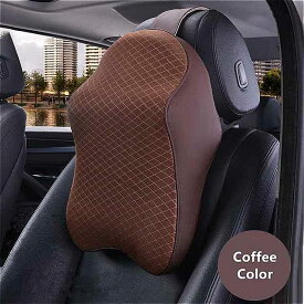 車 首枕 低反発 自動 ヘッドレスト 調節可能なヘッド 3D 旅行 枕 ネック ホルダー シート カバー