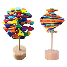 子供 ため 木製 スパイラルロリポップ ストレス 玩具 魔法 減圧キット 感覚 玩具 芸術的な 装飾 創造的な贈り物