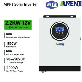 インバーター2.2kW 12V～220V 純粋 正弦波 ソーラー 充電 コントローラー 統合された450V