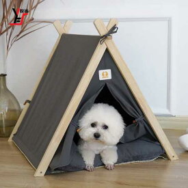小型 ユニバーサル木製ペットテント 猫 犬 シェルター 豪華 和風 デザイン
