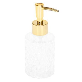 多目的メッシュ石鹸ディスペンサー ガラス石鹸ポンプ キッチン バスルームに最適 お手入れが簡単 ゴールド