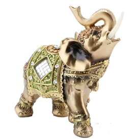 伝統的 風水ラッキー象樹脂豊か 動物彫刻象 置物家 装飾