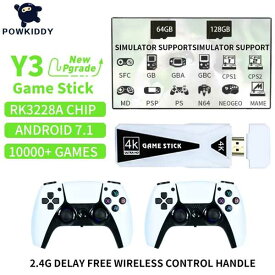 Powkiddy-y5レトロTVゲームコンソール 2.4g ワイヤレスコントローラー 4k hdビデオ マルチプレーヤーゲーム 家族