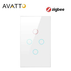 Avatto-スイッチtuya zigbee バックライト付き オン/オフ付きスマートスイッチ スマートホームニュートラルus 1/2/3入力 alexa googlehomeで動作