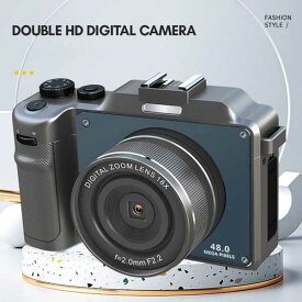 HDポータブルデジタルカメラ 4kビデオ ホットシューズ 1または4インチ 穴 48MPデュアルレンズ 互換バッテリー フェスティバル クリスマス 3.0インチ
