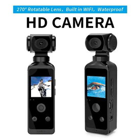 防水 ケース付きミニポケットアクションカム HDスポーツカメラ 1.3インチLCDスクリーン 270 ° 回転 4k 1080p wifi
