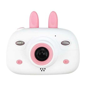 子供 HD 自撮り ポータブル ミニ アンチドロップ セルフタイマー ビデオレコーダー用 Bunnyデジタルデュアルカメラ