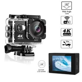 防水 スポーツカメラ ビデオレコーダー 2.0インチ LCD 4k HD wifi マイクロアクション 30m 30m