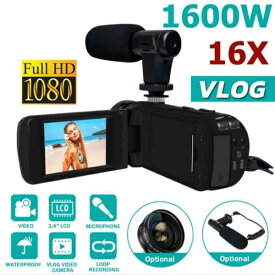 Hd 1080 1080pデジタルビデオカメラビデオカメラyoutube vlogging付/マイク広角レンズ写真撮影