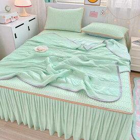 夏 ベッドシーツ 薄いキルト 枕カバー 4ピースセット ホームテキスタイル 日本 韓国 シンプル 毛布 ダブルベッドカバー