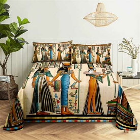 Egyptian style-ポリエステル寝具セット 0.9/1.2/1.5/1.8/2.0m デジタル印刷 枕カバー付き