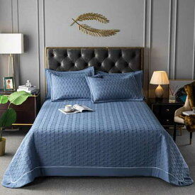 ヨーロピアンスタイル 豪華 ベッドカバー ベッドカバー 多目的毛布 キルティングベッド 市松模様 リネン 寝具