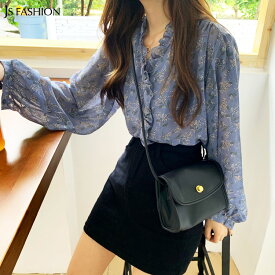 楽天市場 シフォン 花柄 カラーブルー シャツ ブラウス トップス レディースファッションの通販