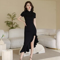 楽天市場】長袖（カラーブラック・ドレスのシルエットマーメイドライン 
