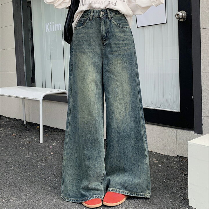 楽天市場】デニムパンツ ワイド デニム ワイドパンツ ロングパンツ 