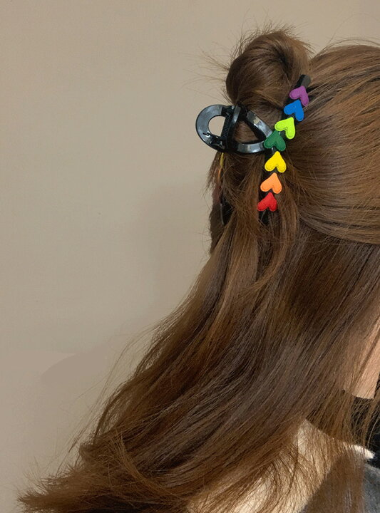 楽天市場】ヘアクリップ バンスクリップ 全2色 ハート カラフル 可愛い 