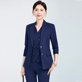 スーツ セットアップ 全3色 3点セット ジャケット ベスト パンツ 上下セット 紺 パンツドレス ボトムス 長袖 スラックス フォーマル　大きいサイズ 通勤 オフィスカジュアル 成人式 卒業式 入学式 ママスーツ【zlz1700004】