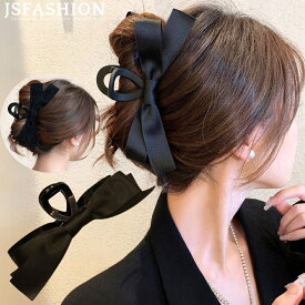 ヘアクリップ 全3種 リボン ベロア りぼん 黒 ブラック バンスクリップ ヘアークリップ 大きいめ ヘアアクセサリー シンプル カジュアル 韓国 母の日 ギフト まとめ髪 髪留め 髪飾り お呼ばれ プレゼント オフィス 上品 可愛い【230925】