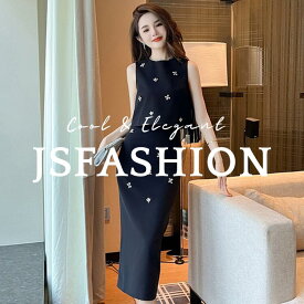 ツーピース 上下 セットアップ ビジュー トップス タイトスカート 2点セット 黒 ノースリーブ シック オフィス パーティー トップス タイト ロング かっこいい きれいめ 上品 デイリー 大きいサイズ 謝恩会 二次会 結婚式 お呼ばれ オケージョン【jy8301142】