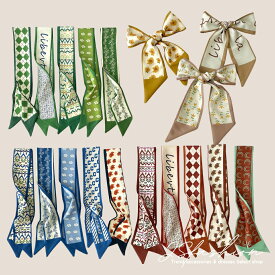 細スカーフ 全18柄 細長い リボン ヘアアクセサリー バッグハンドル用 選べる 花柄 柄細スカーフ バッグスカーフ ネクタイ小さめ バッグに結ぶ 巻き リバーシブル ヘアアレンジ 腕用スカーフ 長方形 ヘアリボン かわいい 夏【230615】