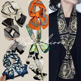細長 スカーフ 全8柄 リボン チェック柄 花柄 ヘアアクセサリー バッグアレンジ 選べる バッグスカーフ スカーフリボン 上品 イベント バッグに結ぶ 大きい 高見え ヘアアレンジ 腕用スカーフ 長方形 ヘアリボン 小物 プチプラ レディース