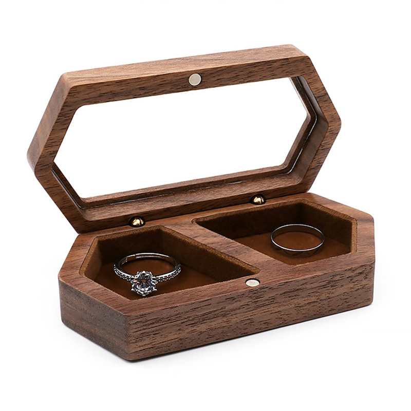 ペアリングケース 2個入 木色 透明 リングケース ペアリング リング 収納 指輪ケース 指輪入れ