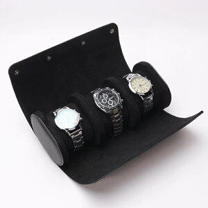 腕時計ケース 腕時計収納ボックス レザーケース 3本用/耐衝撃 出張 旅行 携帯用 ウォッチボックス メンズ レディース コンパクトケース 腕時計コレクションケース