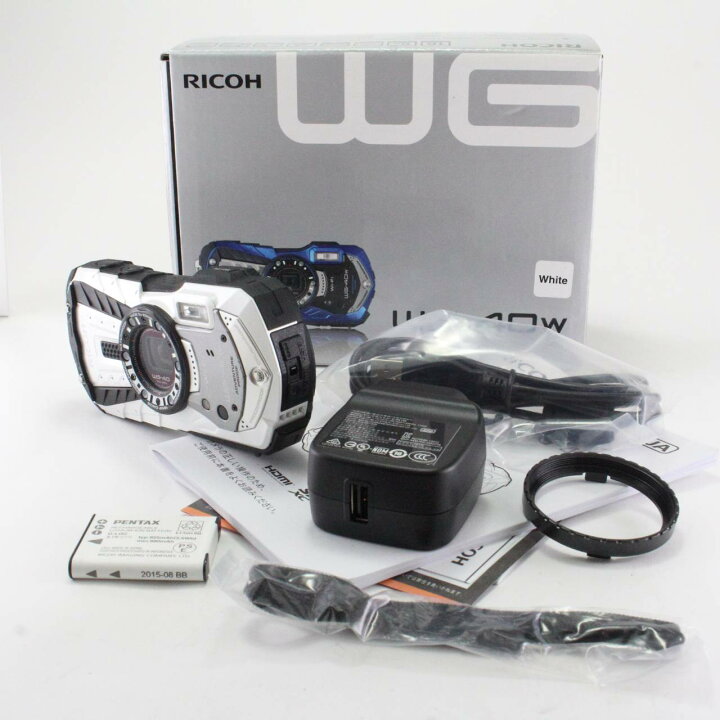 楽天市場】【中古】RICOH 防水デジタルカメラ RICOH WG-40W ホワイト 