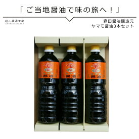 送料無料 醤油 森田醤油醸造元 ヤマモ醤油3本セット 北海道沖縄一部地域配送不可