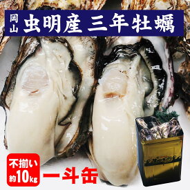 牡蠣 殻付き ふぞろい 一斗缶 岡山産 10kg前後 3年もの 加熱調理用 牡蛎 年末年始 お徳用 カキ かき 送料無料 牡蛎 牡蠣むきナイフ 軍手 北海道沖縄一部地域配送不可